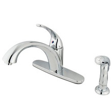 Kingston Brass Single Handle Kitchen Faucet & Non-Metallic Side Spray - Polished Chrome KS6571VLSP