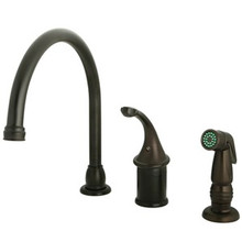 Kingston Brass Single Handle Kitchen Faucet & Non-Metallic Side Spray - Oil Rubbed Bronze KB3815GLSP