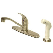 Kingston Brass Single Handle Kitchen Faucet With Side Spray - Satin Nickel KB6578LL