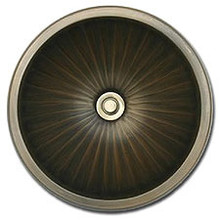 Linkasink BR002 P 13 3/4" Bronze Small Fluted Undermount or Drop In Lav Sink - Polished Nickel