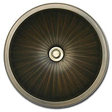 Linkasink BR002 AB 13 3/4" Bronze Small Fluted Undermount or Drop In Lav Sink - Antique Bronze