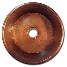 LinkaSink C017 WC 3 1/2" Drain Small Flat Bottom 16" X  7" Lav Copper Sink - Weathered Copper