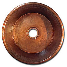 Linkasink C016 WC 2" Drain Small Flat Bottom 16" X  7" Lav Copper sink - Weathered Copper