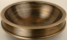 Linkasink B013 AB 17" Bronze Semi Recessed Bowl Vessel Sink - Antique Bronze