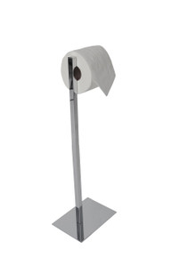 Valsan 53532CR Essentials Free Standing Rectangular Base Toilet Tissue Paper Holder - Chrome