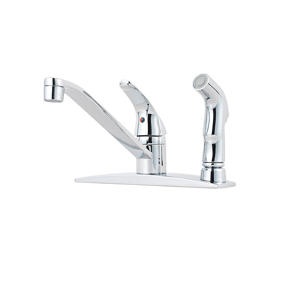 Price Pfister G1343444 Pfirst Series Single Handle Kitchen Faucet with Side Spray Polished Chrome