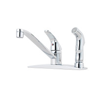 Price Pfister G134-3444 Pfirst Series Single Handle Kitchen Faucet with Side Spray - Polished Chrome