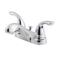 Price Pfister LG143-6100 Pfirst Series Two Handle Centerset Lavatory Faucet  and Metal Drain Assembly - Polished Chrome