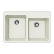 Hamat SiOStone 33" W x 22" L Quartztone Top Mount Composite Granite Double Bowl Kitchen Sink
