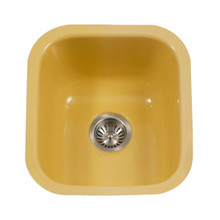 Hamat CeraSteel 15-5/8" x 17-5/16" Undermount Enamel Steel Single Bowl Kitchen Sink in Lemon