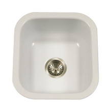 Hamat CeraSteel 15-5/8" x 17-5/16" Undermount Enamel Steel Single Bowl Kitchen Sink in White