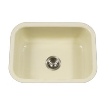 Hamat CeraSteel 22 3/4" x 17 3/8" Undermount Enamel Steel Single Bowl Kitchen Sink in Biscuit