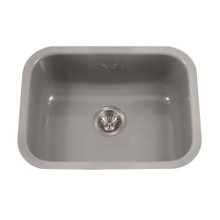 Hamat CeraSteel 22 3/4" x 17 3/8" Undermount Enamel Steel Single Bowl Kitchen Sink in Slate