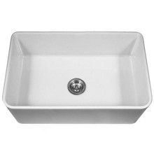 Hamat CHELSEA 33" x 20" x 9 1/4" Apron Front Fireclay Single Bowl Kitchen Sink in White