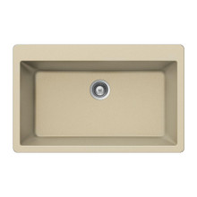 Hamat SiOStone 33" X 22" Quartztone Topmount Composite Granite Single Bowl Kitchen Sink in Sand