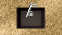 Hamat SiOStone 23 5/8" x 17 3/4" D Quartztone Undermount Composite Granite Single Bowl Kitchen Sink - Mocha