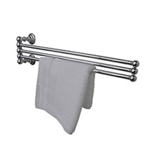 Valsan Kingston Adjustable 3 Tier 18" Swivel Arm Towel Rail / Bar - Unlacquered Brass