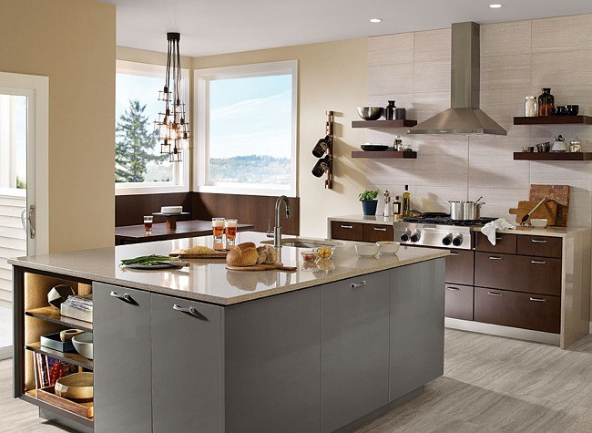 Kraftmaid Kitchen Cabinets Slab Veneer Ag7l High Gloss Foil In