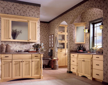 Kraftmaid Master Bathroom Cabinets -  Brookfield in Birch Hazelnut with Mocha Glaze
