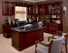 Kraftmaid Kitchen Cabinets -  Square Raised Panel - Solid (PK) Cherry in Sunset
