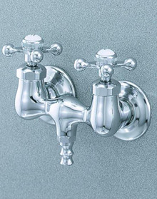 Cheviot  3100-CH Two Handle Wall Mount Tub Filler Faucet with Cross Handles  - Chrome