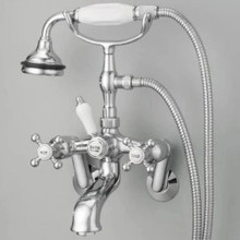 Cheviot  5100-AB-LEV Tub Filler Faucet With Hand Shower with Porcelain Lever Handles  - Antique Bronze