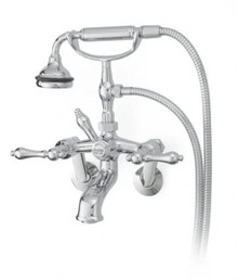 Cheviot  5115-AB Tub Filler Faucet with Diverter & Hand Shower & Cross Handles  - Antique Bronze
