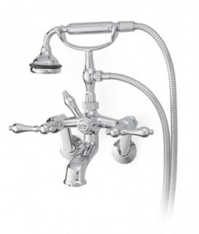 Cheviot  5115-AB-LEV Cross Handle Tub Filler Faucet with Diverter With Hand Shower  - Antique Bronze