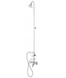 Cheviot  5160-BN Exposed Tub & Shower Riser Faucet With Hand Shower with Cross Handles  - Brushed Nickel
