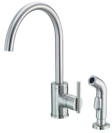 Danze D401058SS Parma Single Handle High-Rise Kitchen Faucet with Side Spray 1.75gpm & 2.2gpm  - Stainless Steel
