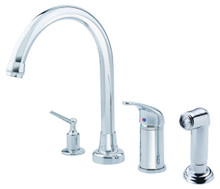 Danze D409112 Melrose Single Handle High Rise Kitchen Faucet with Side Spray & Soap Dispenser - Chrome