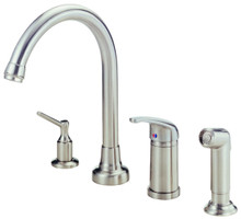 Danze D409112SS Melrose Single Handle High Rise Kitchen Faucet with Spray - Stainless Steel