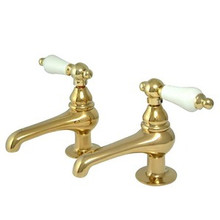 Kingston Brass Two Handle with Two Spouts Basin Lavatory Faucet - Polished Brass KS3202PL