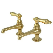 Kingston Brass Two Handle with Two Spouts Basin Lavatory Faucet - Polished Brass KS3202AL