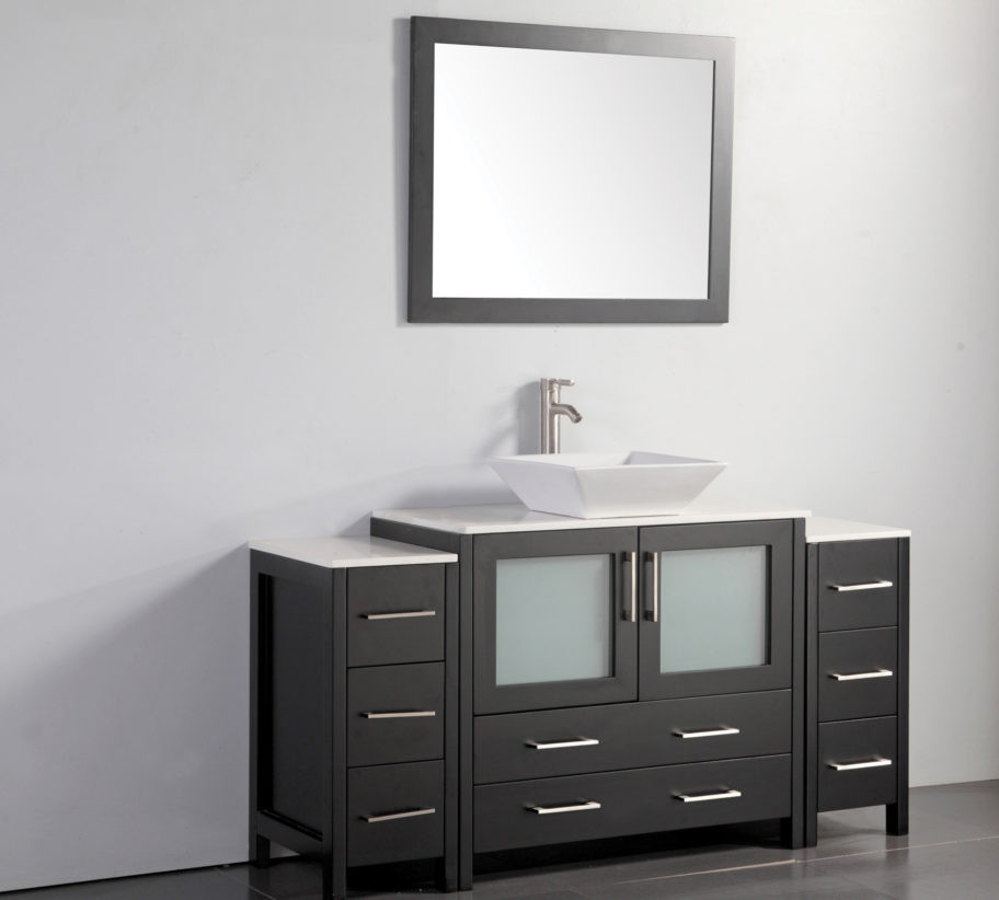 Vanity Art VA313660E 60 Inch Vanity with Ceramic Sink & Mirror