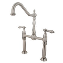 Kingston Brass Two Handle Widespread Vessel Sink Lavatory Faucet - Brushed Nickel