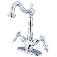 Kingston Brass Two Handle Single Hole Lavatory Faucet with Optional Cover Plate - Polished Chrome