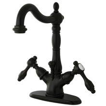 Kingston Brass Two Handle Single Hole Lavatory Faucet With Brass Pop-Up Drain - Oil Rubbed Bronze