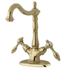 Kingston Brass Two Handle Single Hole Lavatory Faucet - Polished Brass
