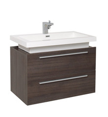 FCB8080GO-I Fresca Medio Gray Oak 32" Wall Mount Bathroom Cabinet w/ Vessel Sink