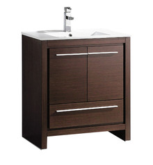 FCB8130WG-I Fresca Allier 30" Wenge Brown Modern Bathroom Cabinet w/ Sink