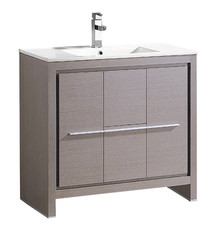 FCB8136GO-I Fresca Allier 36" Gray Oak Modern Bathroom Cabinet w/ Sink