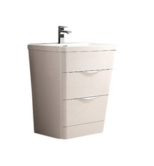 FCB8525WH-I Fresca Milano 26" Glossy White Modern Bathroom Cabinet w/ Integrated Sink