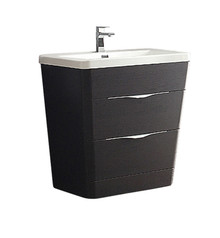 FCB8532CN-I Fresca Milano 32" Chestnut Modern Bathroom Cabinet w/ Integrated Sink