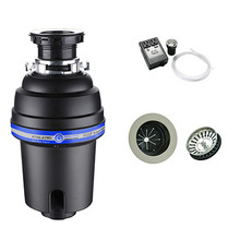 Mountain Plumbing  MTSINK1-BRN  Perfect Grind Waste Disposer Continuous Feed 3-Bolt Mount 3/4 HP with Air Switch & Stopper / Strainer - Brushed Nickel
