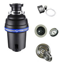 Mountain Plumbing  MTSINK2-CPB  Perfect Grind Waste Disposer Continuous Feed 3-Bolt Mount 3/4 HP with Air Switch & Stopper / Strainer - Polished Chrome