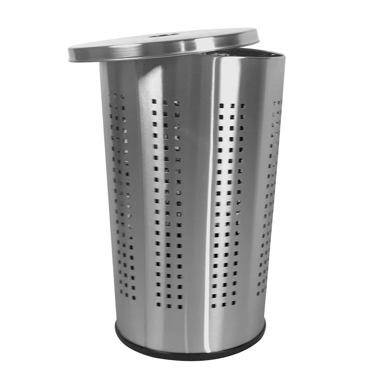 Krugg BRSS46L Brushed Stainless Steel Laundry Bin & Hamper | 46L Ventilated Stainless  Steel Clothes Basket With Stainless Steel Lid