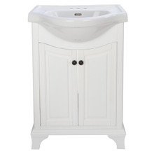 Foremost CNWVT2536 Corsicana 26" Vanity Cabinet with China Sink Top - White