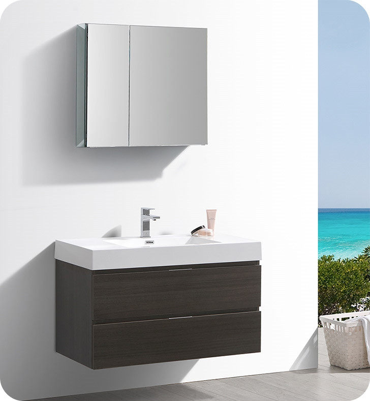Fresca Fvn8342go Senza Valencia 40 Gray Oak Wall Hung Modern