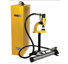 Whitehaus WHNSH8 Hydraulic Manual Hole Punching Machine for use with Stainless Steel up to 1 1/2 mm Thick - Yellow/Black